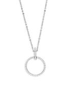 Adriana Orsini Eva Crystal And Sterling Silver Circle Drop Pendant Necklace