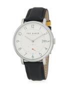 Ted Baker London Round Stainless Steel & Leather-strap Watch