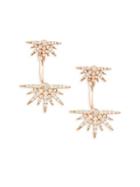Artisan 14k Rose Gold & Diamond Floating Star Earrings