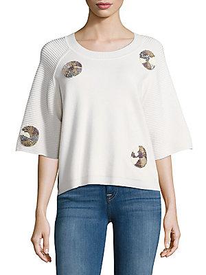 Raoul Bead Embellished Roundneck Top