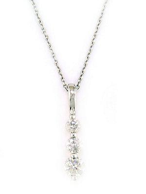 Effy 14 Kt. White Gold 3-diamond Pendant Necklace