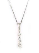 Effy 14 Kt. White Gold 3-diamond Pendant Necklace