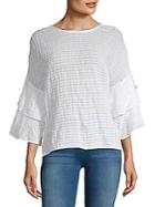 Laundry By Shelli Segal Tiered Ruffle-sleeve Top