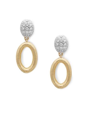 Marco Bicego Siviglia Diamond & 18k Yellow Gold Oval Link Earrings