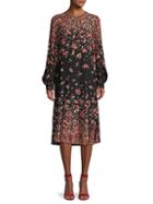 Michael Kors Collection Ombre Floral Silk Drop-waist Dress