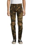 Balmain Camouflage Distressed Skinny Jeans