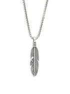 Degs & Sal Sterling Silver Feather Pendant Necklace