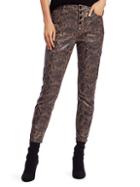 J Brand Lillie High-rise Coated Snakeskin-print Crop Skinny Jeans