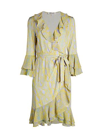 Diane Von Furstenberg Carli Printed Ruffle Wrap Dress