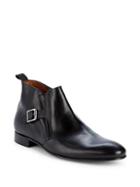 Massimo Matteo Buckled Leather Chelsea Boots