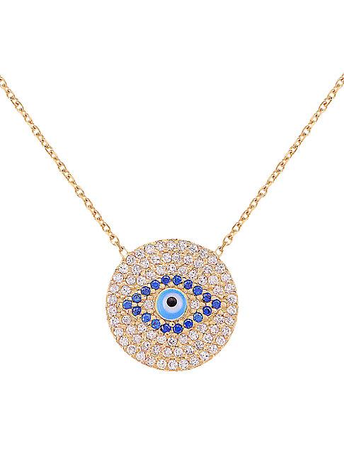 Gabi Rielle Love & Protection 14k Gold Vermeil & Crystal Evil Eye Necklace