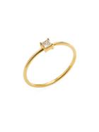 Adornia Fine Jewelry Square-cut Diamond And 18k Yellow Gold Stacking Ring