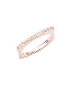 Casa Reale Square Stack Diamond And 14k Rose Gold Ring
