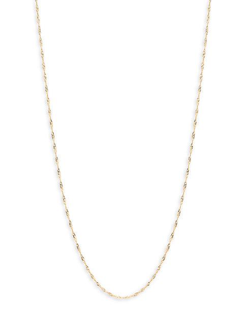 Saks Fifth Avenue Made In Italy 14k Yellow Gold Singapore Chain Necklace