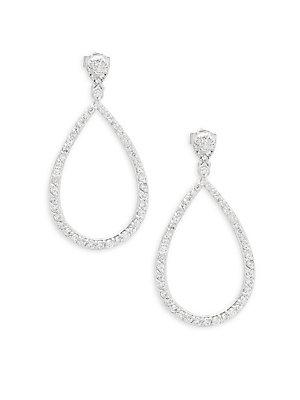 Saks Fifth Avenue White Gold & Diamond Teardrop Dangle & Drop Earrings