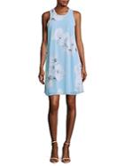 Calvin Klein Sleeveless Floral-print Trapeze Dress