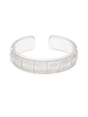 Jude Frances White Topaz & Sterling Silver Domed Rondel Cuff Bracelet