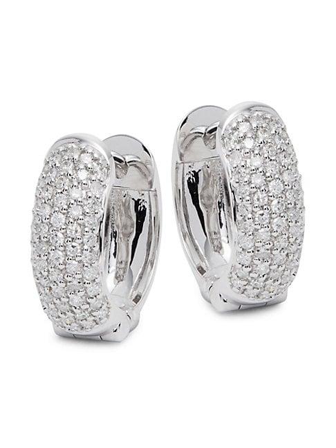 Effy 14k White Gold & Diamond Earrings