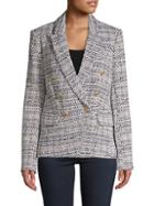 L'agence Kenzie Double Breasted Tweed Blazer