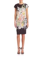 Teri Jon By Rickie Freeman Floral Wrap-style Dress