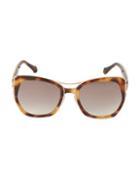 Roberto Cavalli 55mm Faux Tortoiseshell Square Sunglasses