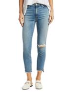 Mother Stunner High-rise Step Fray Ankle Skinny Jeans
