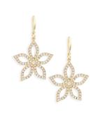 Ava & Aiden Goldtone Crystal Flower Drop Earrings
