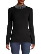 Qi Cashmere Faux Pearl Embellished Cashmere Sweater