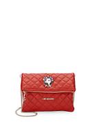 Love Moschino Quilted Foldover Clutch
