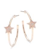 Saks Fifth Avenue 14k Rose Gold & Diamond Star Hoop Earrings
