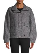 Dolce Cabo Houndstooth Tweed Wool-blend Jacket