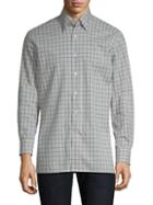Canali Grid-print Cotton Button-down Shirt