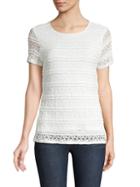 Calvin Klein Collection Embroidered Lace Knit Top
