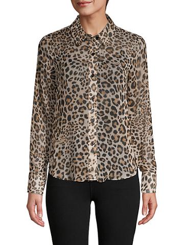 Rachel Rachel Roy Leopard-print Long-sleeve Shirt