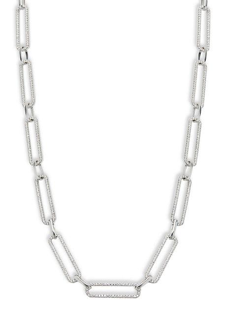 Gabi Rielle Sterling Silver & Cubic Zirconia Link Chain Necklace