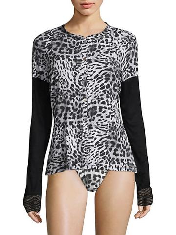 Cosabella Leopard Print Long-sleeve Top