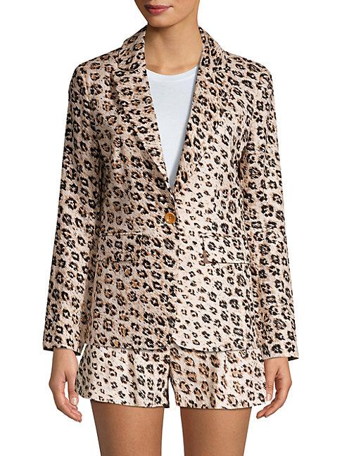 Joie Anilah Leopard Linen Blazer