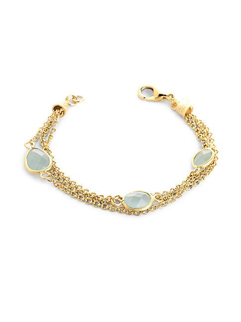Rivka Friedman 18k Goldplated & Caribbean Blue Quartzite Bracelet