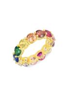 Chloe & Madison 14k Goldplated Sterling Silver & Rainbow Crystal Eternity Band Ring