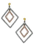 Effy 14 Kt. White And Yellow Gold Diamond Drop Earrings .69ctw