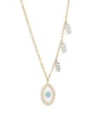 Meira T Diamond And 14k Yellow Gold Evil Eye Pendant Necklace