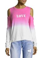 Peace Love World Ombre Cold Shoulder Top