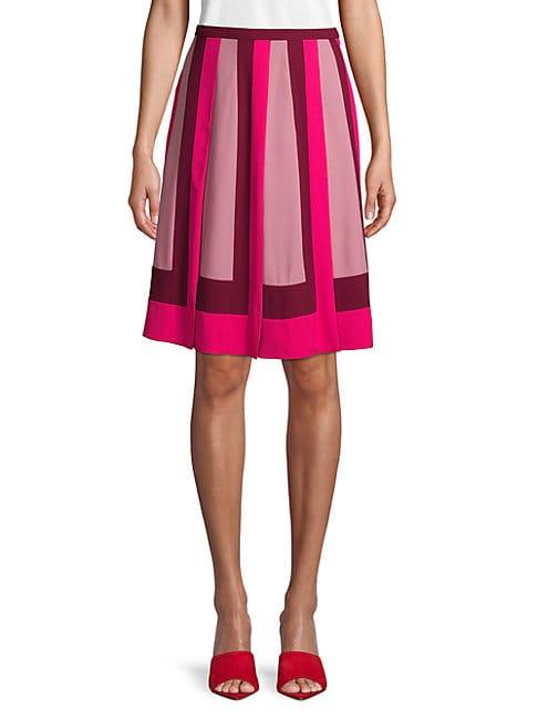 Valentino Colorblock Pleated Skirt