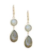 Saks Fifth Avenue 14k Yellow Gold Round And Labradorite Pear Drop Earrings