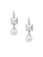 Majorica Sterling Silver & 10mm White Pearl Drop Earrings