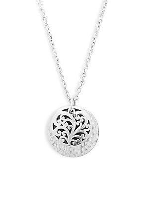 Lois Hill Sterling Silver Hammered Scroll Pendant Necklace