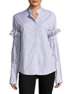 Maggie Marilyn You Change The World Striped Cotton Button-down Shirt