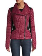 Blanc Noir Colorblock Quilted Hooded Jacket