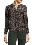 Joie Leopard-print Silk Button-down Shirt
