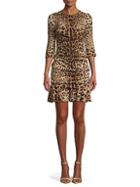 Dolce & Gabbana Leopard-print Stretch-silk Mini Dress